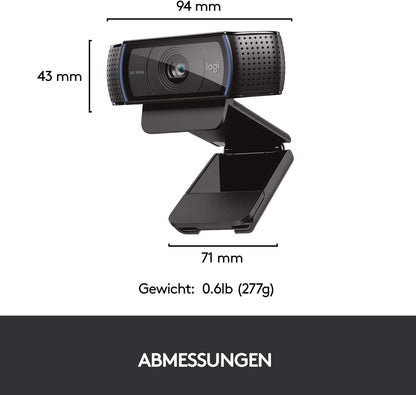 Sennheiser Profiel Streaming Set met USB Microfoon, 3m USB-C Kabel - Zwart (700100) & Logitech C920 HD Pro Webcam, full HD 1080p/30fps videogesprekken, zwart, 1 stuk