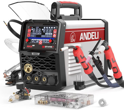 ANDELI MCT-416P 160A 6-in-1 lasapparaat - PulsMIG/HFTIG/plasmasnijden/MMA - 110/220V dual-spanning - aluminium lasapparaat