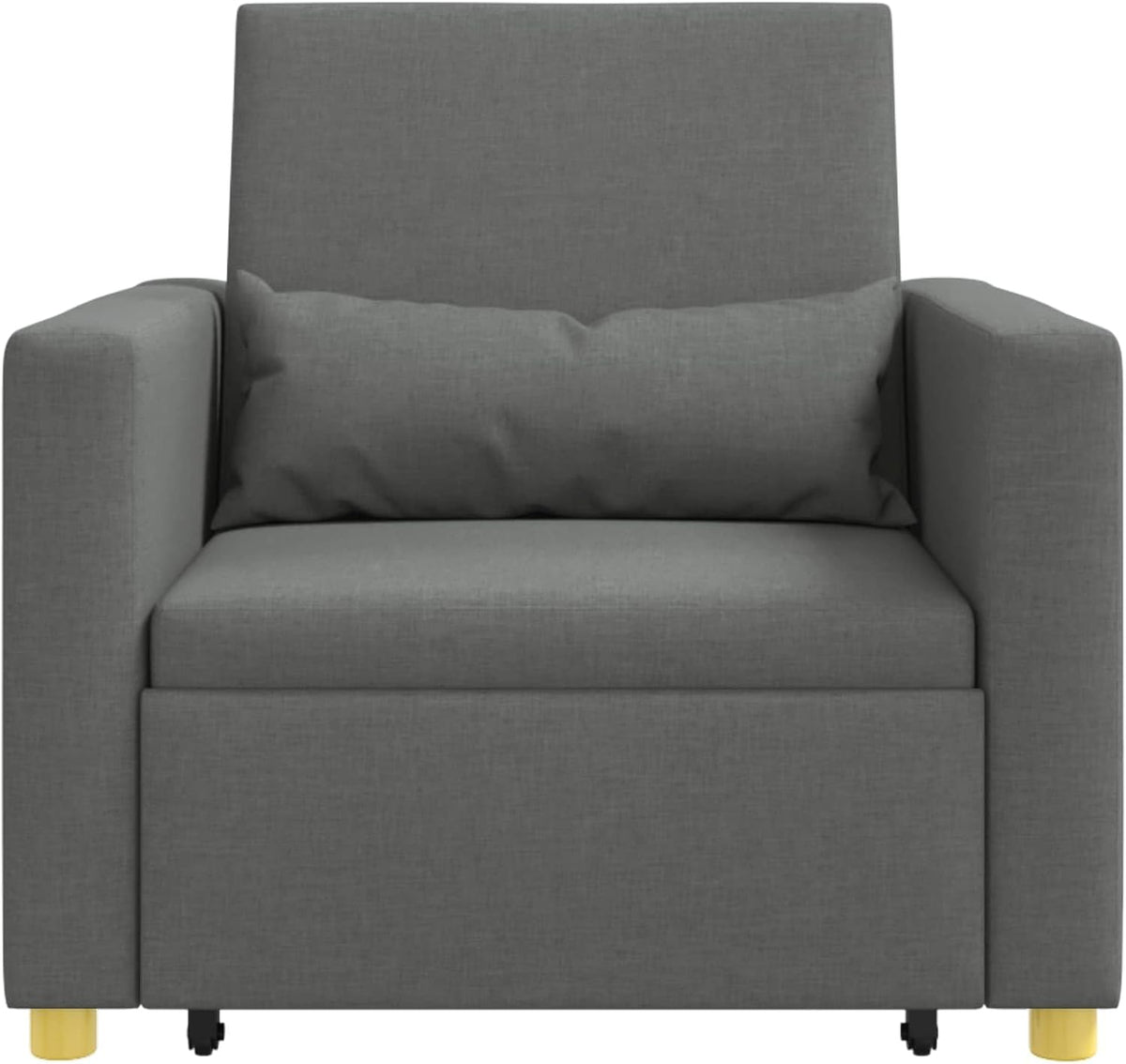 Uitschuifbare slaapbank, eenpersoons, donkergrijs, 90 x 165 x 87 cm, Scandinavische stijl, stoel voor woonkamer, slaapkamer, werkkamer, logeerkamer - QUORE