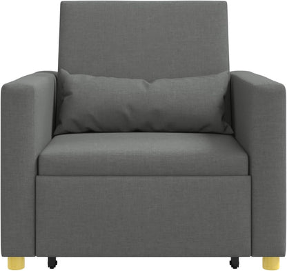 Uitschuifbare slaapbank, eenpersoons, donkergrijs, 90 x 165 x 87 cm, Scandinavische stijl, stoel voor woonkamer, slaapkamer, werkkamer, logeerkamer - QUORE
