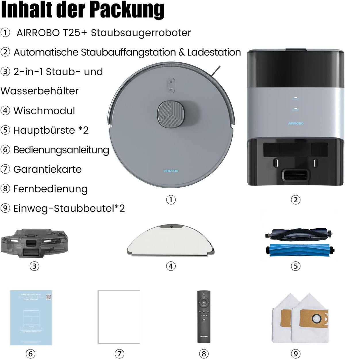 Robotstofzuiger – Robotstofzuiger met Afzuigstation – Automatische Stofzuiger – Dweilrobot – Smart Cleaning Robot – 5500 Pa Zuigkracht – LiDAR Navigatie met 240 Min Looptijd