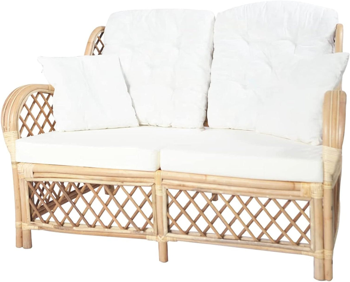 Tidyard 2 Seater Rattan Sofa Garden Furniture Garden Chair Rattan Sofa for Patio - QUORE