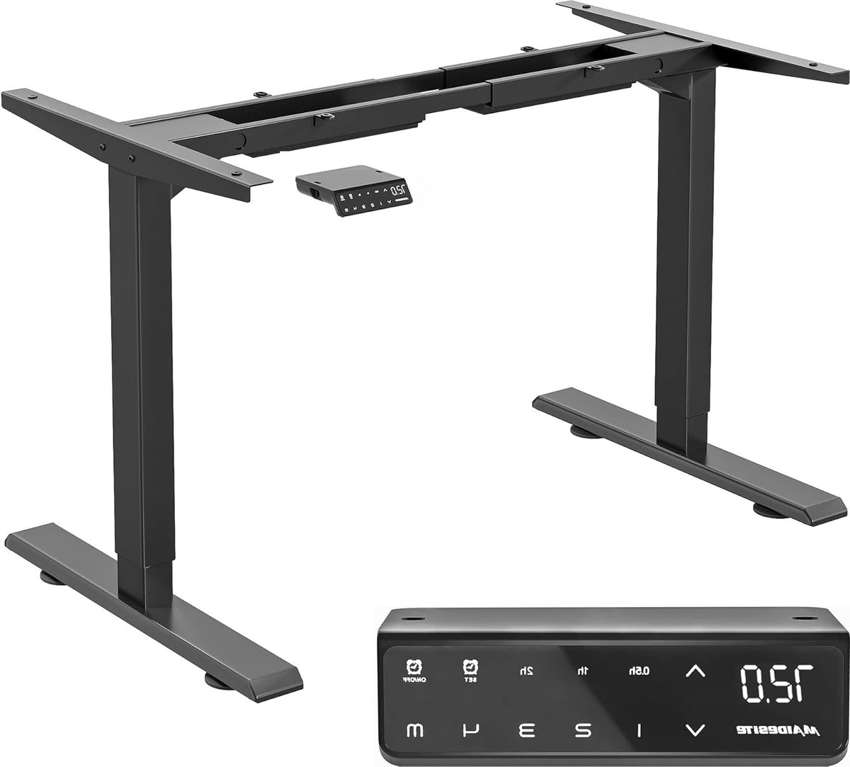 Maidesite Height Adjustable Electric Desk Height Adjustable Table Frame,Suitable for All Common Tabletops,2-Stage Lifting Legs(Black) - QUORE