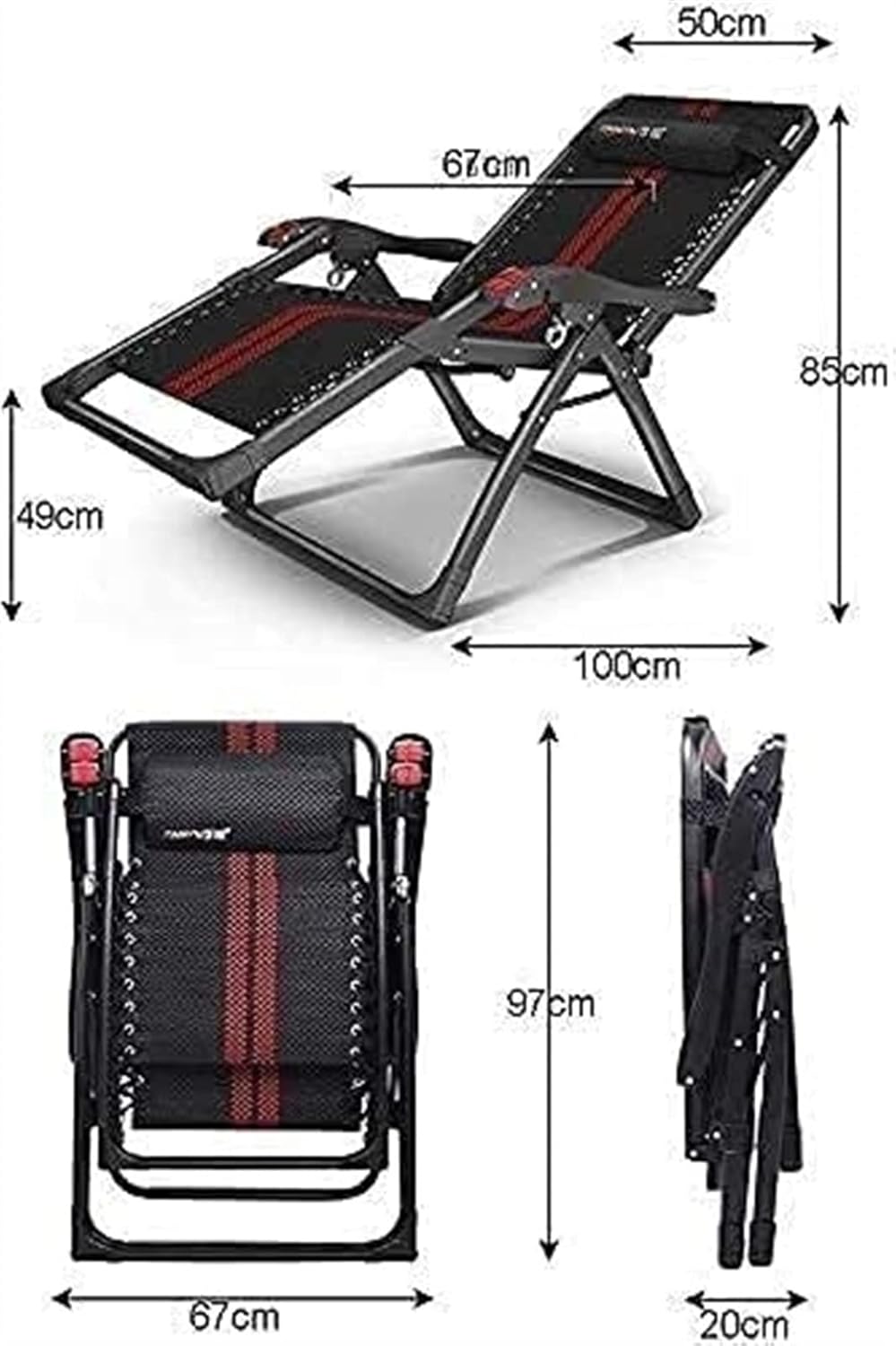 Folding Chair Sun Loungers Recliner Outdoor Chair,Garden Rocking Chair Relaxing Chair,Deck Chair,Cushion Covers Armchair - QUORE