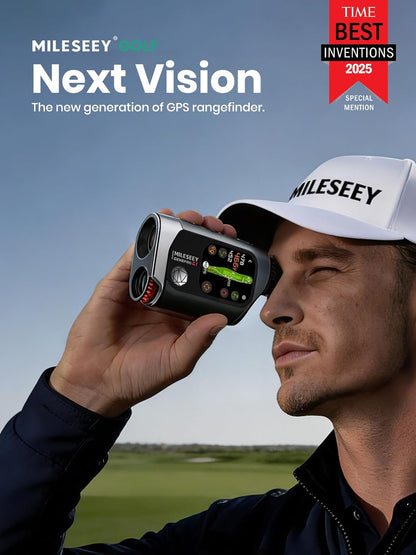 MILESEEY GenePro G1 Touchscreen & GPS-afstandsmeter met hellingshoek, meer dan 43.000 vooraf geïnstalleerde golfbanen, 1300 yards laser-afstandsmeter voor golf met rood en groen display