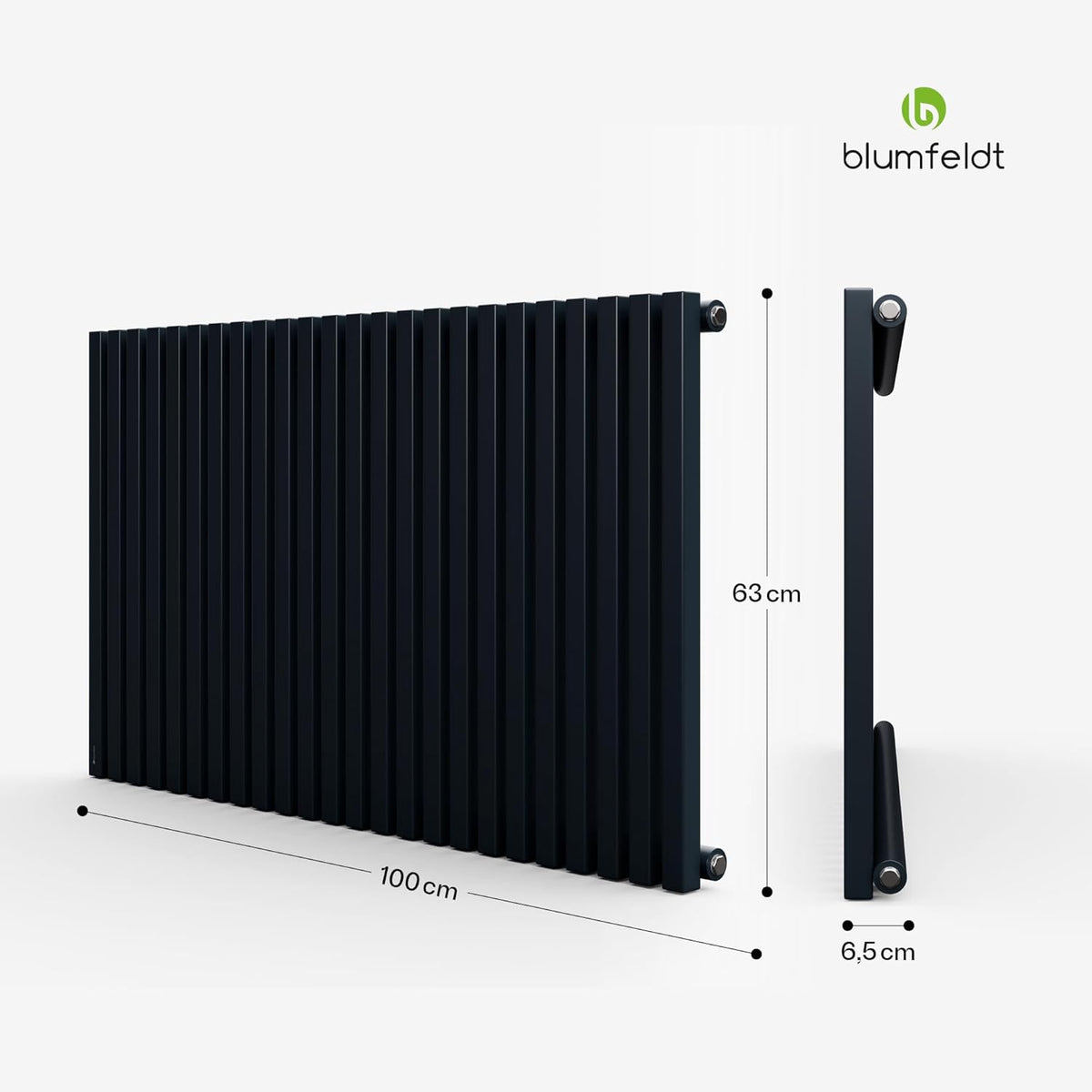 Wandradiator Antraciet – Designradiator – Verticale Radiator – Paneelradiator – Cv-Radiator – 891 W – 100 x 63 cm
