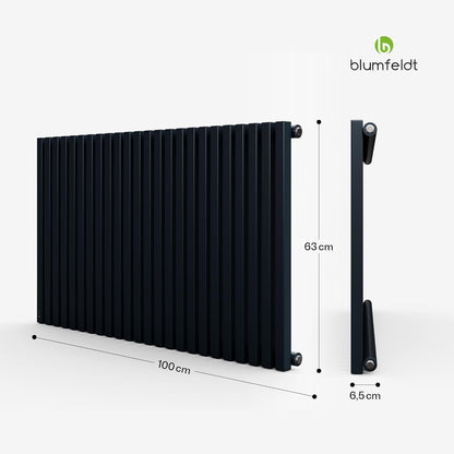 Wandradiator Antraciet – Designradiator – Verticale Radiator – Paneelradiator – Cv-Radiator – 891 W – 100 x 63 cm