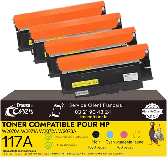 Tonercartridges 117A Compatibel – Toner Set – Kleuren Toner – Laserprinter Toner – Printcartridges – Hoge Capaciteit Tot 1000 Pagina’s – Scherpe Tekst En Levendige Kleuren