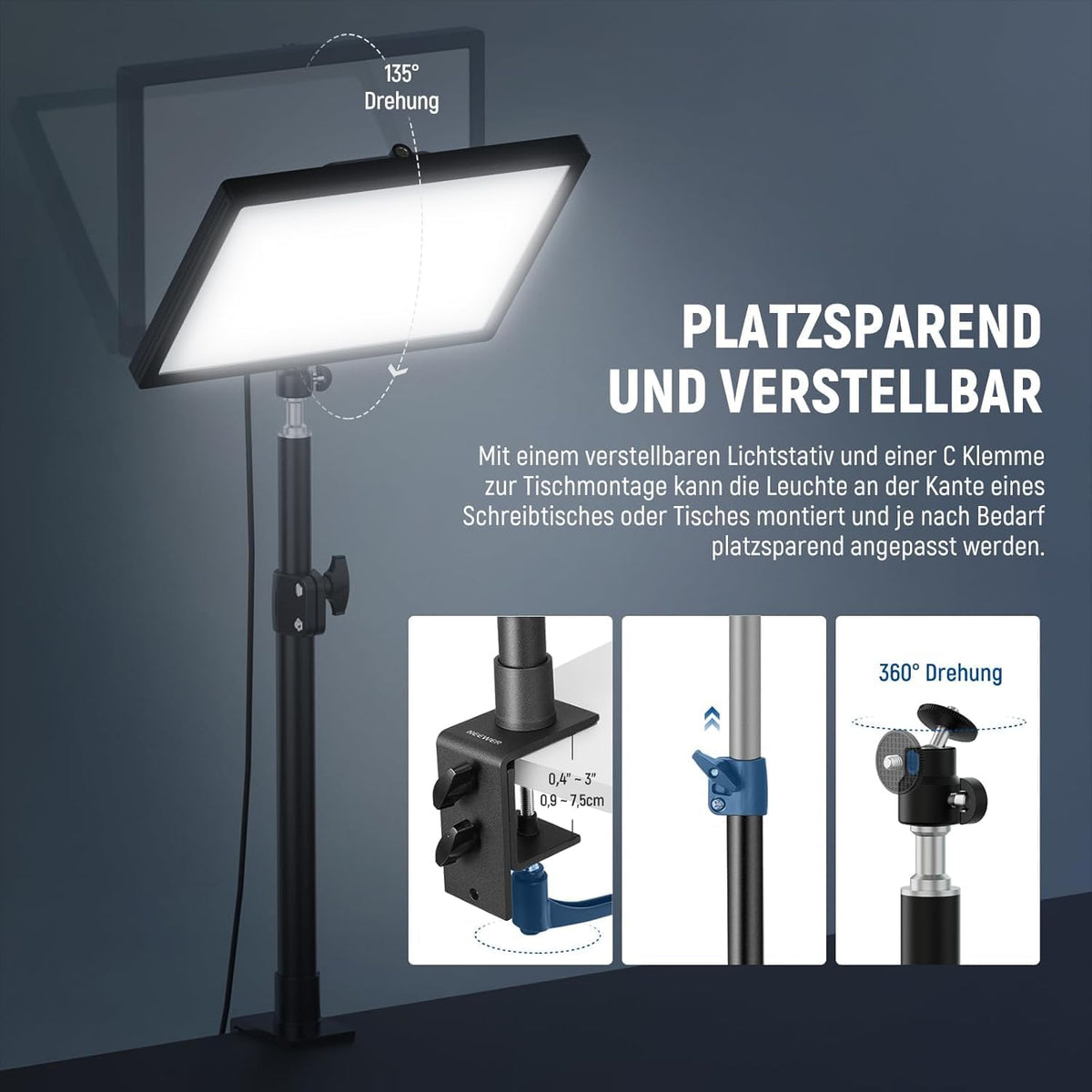 Videolamp – Streaming Licht – Webcam Lamp – Key Light – LED Paneel – 12,9 Inch – Dimbaar 2900K-7000K CRI98+