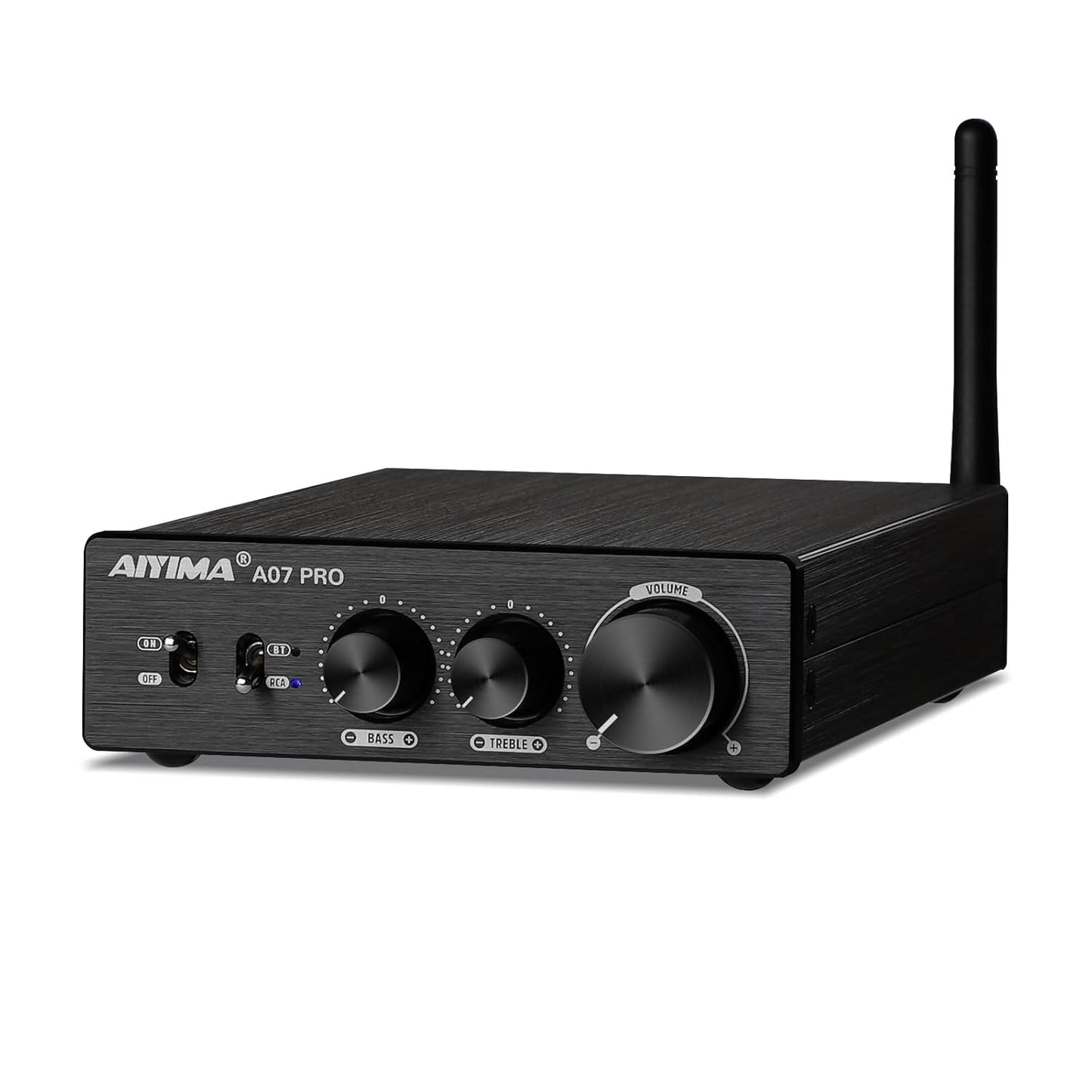 AIYIMA A07PRO TPA3255 Mini Versterker 2.0/2.1Kanaal Audio Amp 300Wx2 Klasse D Hi-Fi Stereo Geïntegreerde Versterkers Bluetooth 5.2 ondersteuning aptx Desktop versterker met Treble en Bass Control
