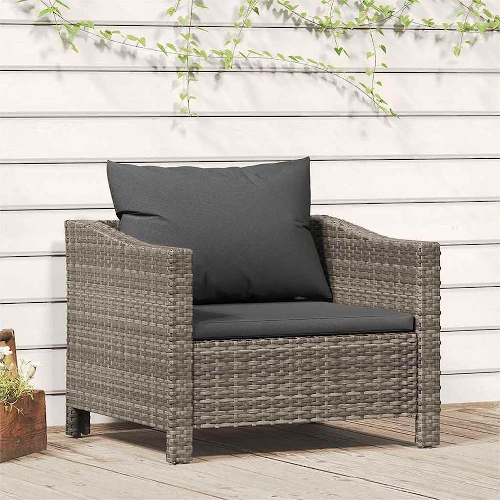 Tuinstoel – Tuinfauteuil – Loungestoel – Buitenstoel – Verstelbare Tuinstoel – Poly Rattan – Weerbestendig Met Kussens