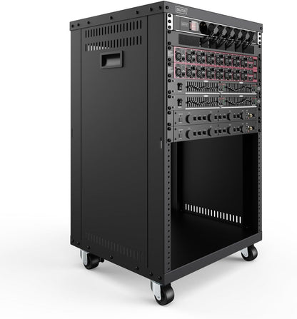 19-inch Apparatuurrek – Audiorek – Rackkast – Serverrack – Netwerkkast – 16U Zwart – Met Wielen – Draagvermogen 136 kg