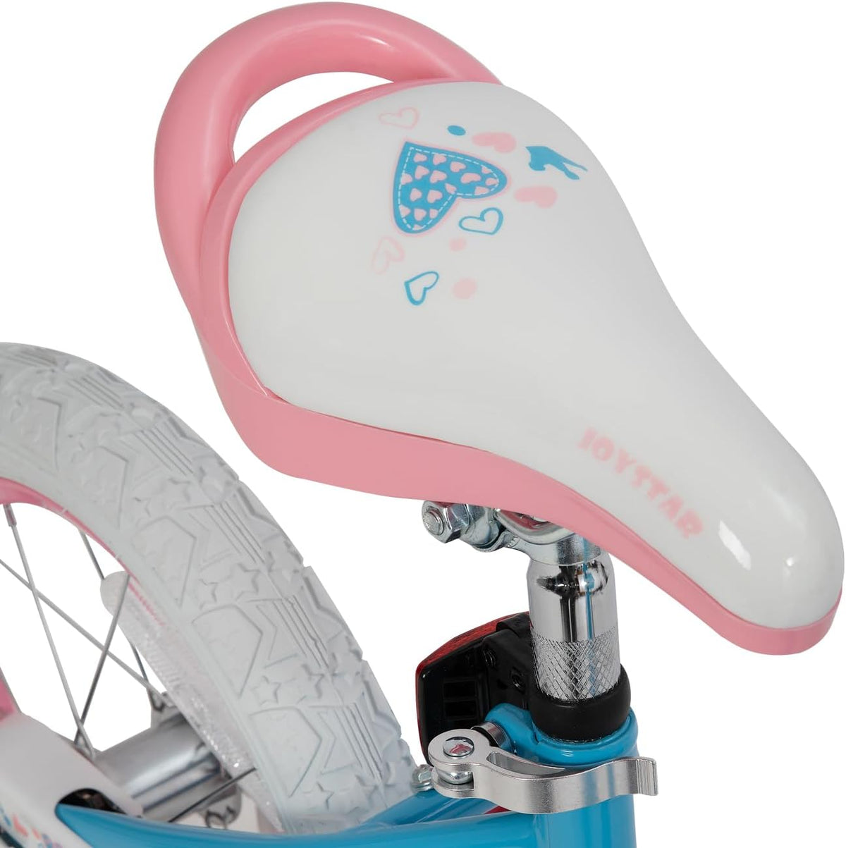 JOYSTAR 18 inch kinderfiets voor meisjes van 6 tot 9 jaar, 18 inch meisjesfiets met steunwielen en mand, blauw