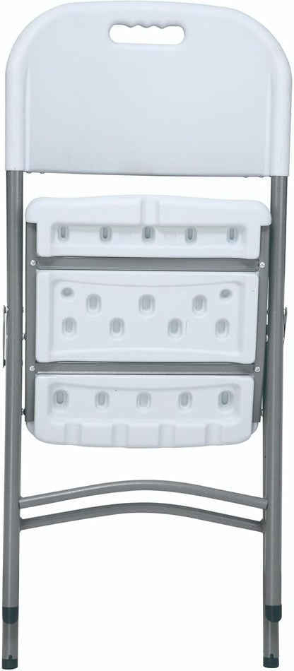 Klaptafel in hoogte verstelbaar van 122 x 60 x 50-74 cm en set met 4 klapstoelen van 51 x 45 x 85,5 cm, ideaal voor buiten