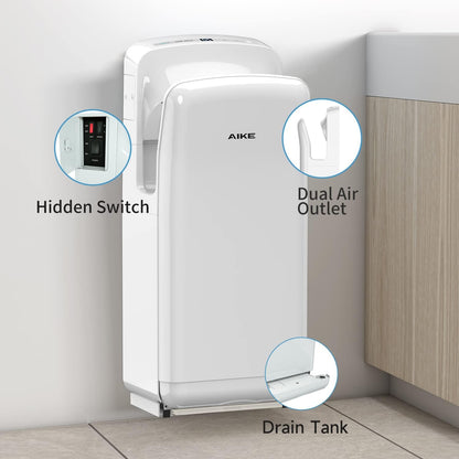 AIKE 2005H handdroger, Commerciële Elektrische Handdroger, met HEPA-filter, Super Krachtig, 7-10 Seconden om te drogen, 1750-2050W