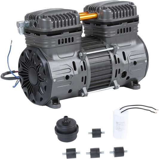 ORAZIO SP24118301 Luchtcompressor, reservemotor, 550 W, zuiver koper, voor 9 liter, olievrij, stil, draagbaar, elektrisch