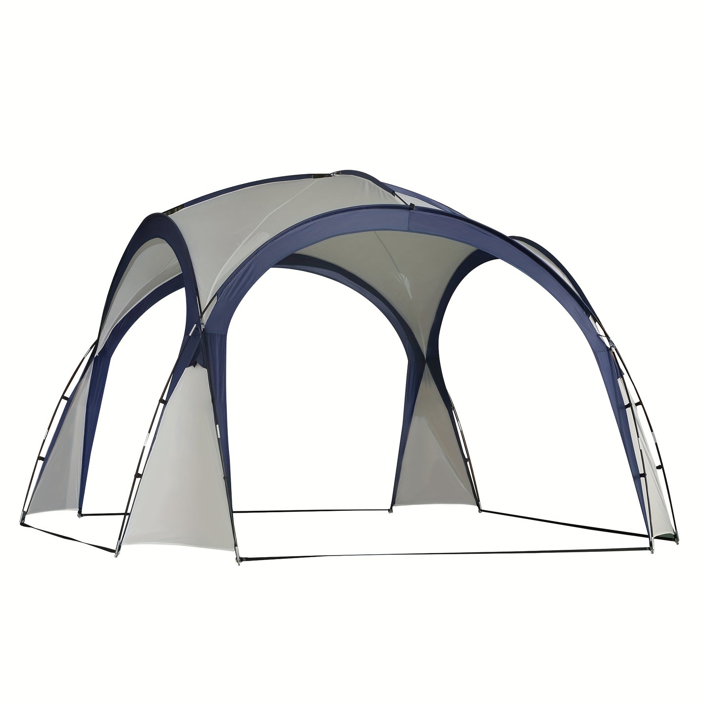 Outdoor Tent – Camping Tent – Garden Tent – Big Tent – Party Tent – Glasvezel Stokken – Polyestervezel – Crèmekleurig Met Blauw