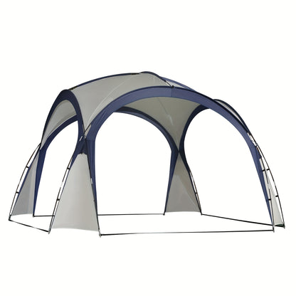Outdoor Tent – Camping Tent – Garden Tent – Big Tent – Party Tent – Glasvezel Stokken – Polyestervezel – Crèmekleurig Met Blauw