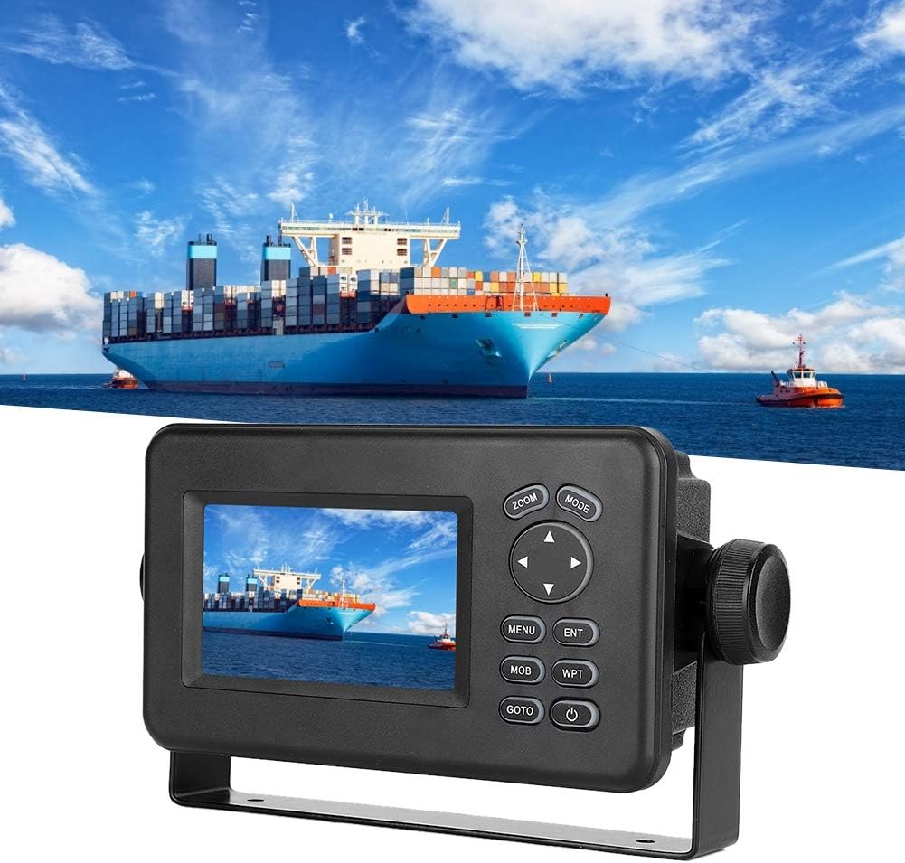 aqxreight GPS-navigatie voor auto, draagbare -528A 4,3 inch kleuren LCD Marine GPS Navigator Alarm Locator Klasse B AIS Transponder Combo