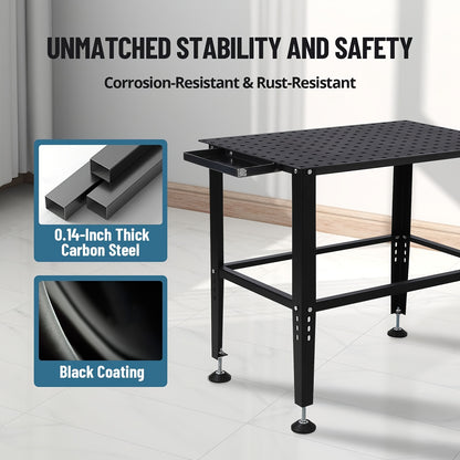 Laswerkbank – Lastafel – Werkbank – Metaalwerkbank – Mobiele Werkbank – 91x61 cm – 544 kg Draagvermogen – Stalen Constructie Met Vergrendelbare Wielen