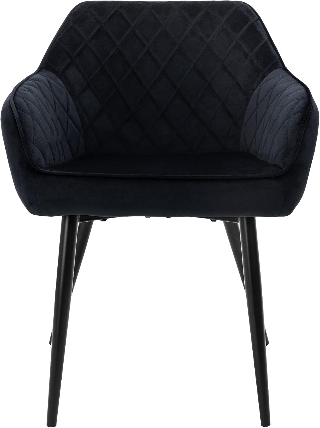 Eetkamerstoelen – Stoelen – Eettafelstoelen – Armstoel – Design Stoelen – Zwart Fluweel – Ergonomisch Comfort – Metalen Poten