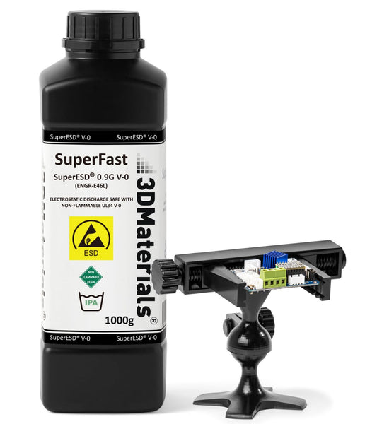 <font dir="auto" style="vertical-align: inherit;"><font dir="auto" style="vertical-align: inherit;">        SuperESD 0.9GPa UL94 V-0 Resin for 3D Printers, Electrostatic Discharge Safe and Flame Retardant Parts, Made in Korea (1000g, Black)       </font><