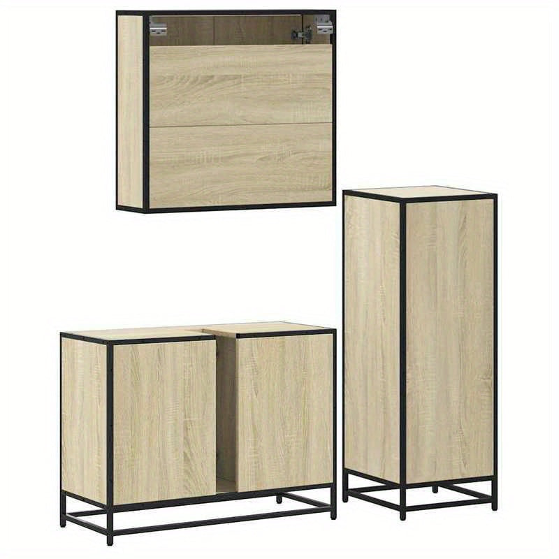 Badkamermeubelset – Badkamermeubels – Badkamerkast – Badkamermeubel – Meubelset – Sonoma Eiken – Duurzaam Hout – Compact Ontwerp