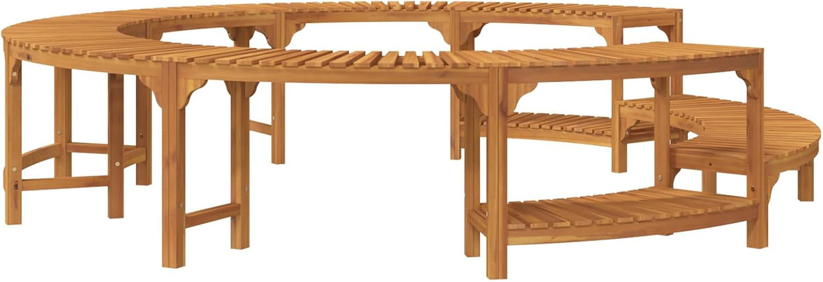 Gecheer Hot Tub Enclosure Surround, functional removable panels Ø255 cm solid wood acacia for outdoor use 3334766 - QUORE
