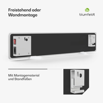 Blumfeldt Drywave Infraroodstraler voor Wandmontage - 50 W, Set Van 3, IP24, Keramisch Lichaam, Sneldrogend & Standaard, Wandmontage Of Vrijstaand, Voor Binnen, Wit
