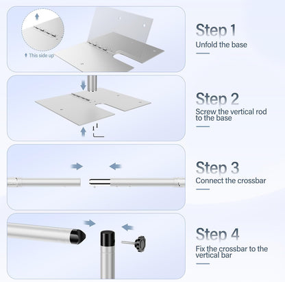 EMART Fotoachtergrondstandaard 3 x 3 m met metalen stalen basis voor fotografie, video, studio, bruiloft, feest, zilverkleurig