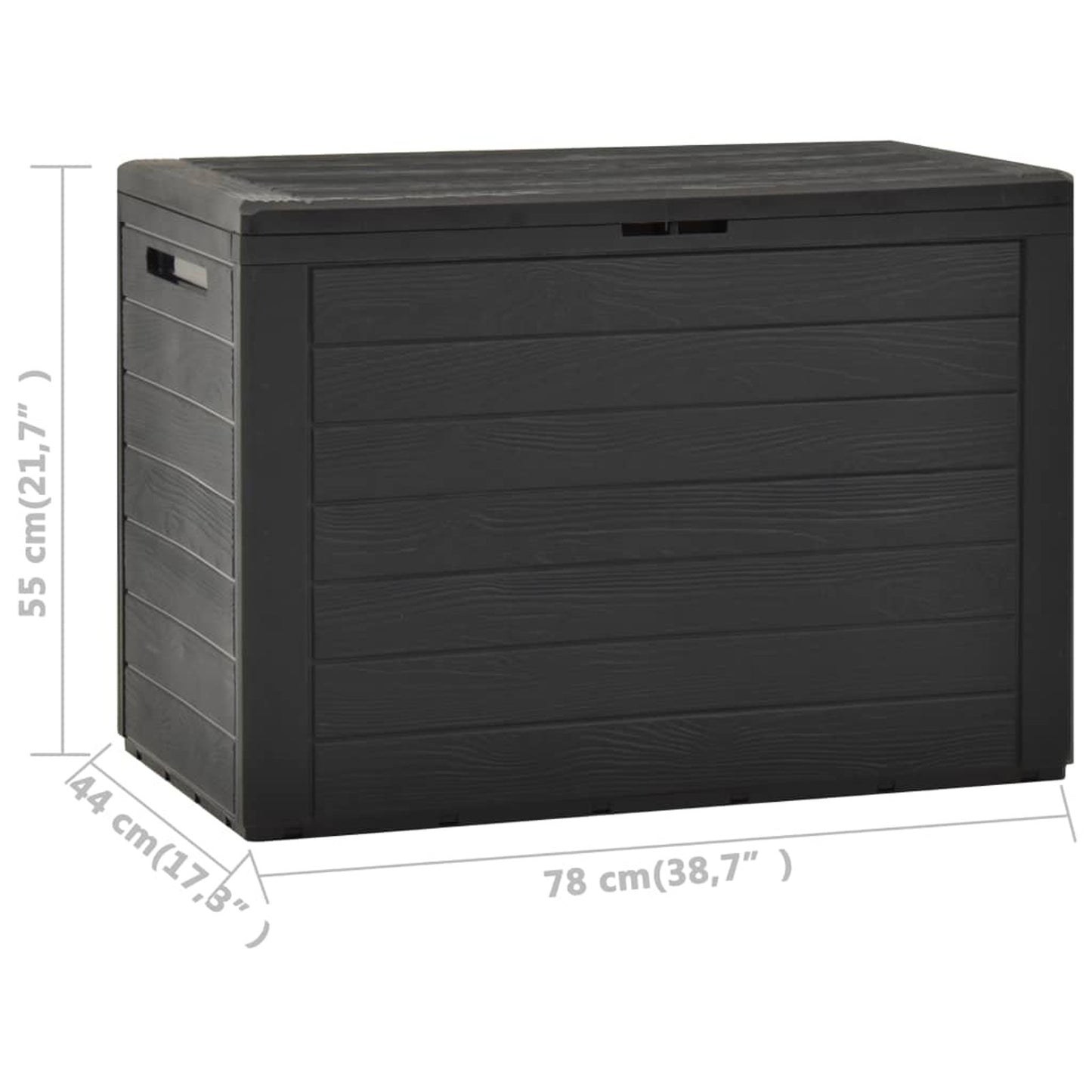 Opbergbox Tuin – Tuinkussenbox – Tuinbox – Tuinkist – Tuinopbergkast – Duurzaam Polypropyleen – Vergrendelbaar Deksel – 190 Liter – 78x44x55 cm – Antraciet