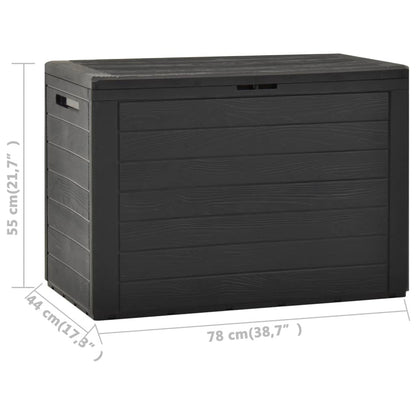 Opbergbox Tuin – Tuinkussenbox – Tuinbox – Tuinkist – Tuinopbergkast – Duurzaam Polypropyleen – Vergrendelbaar Deksel – 190 Liter – 78x44x55 cm – Antraciet