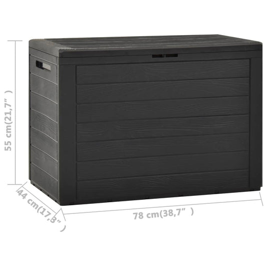 Opbergbox Tuin – Tuinkussenbox – Tuinbox – Tuinkist – Tuinopbergkast – Duurzaam Polypropyleen – Vergrendelbaar Deksel – 190 Liter – 78x44x55 cm – Antraciet