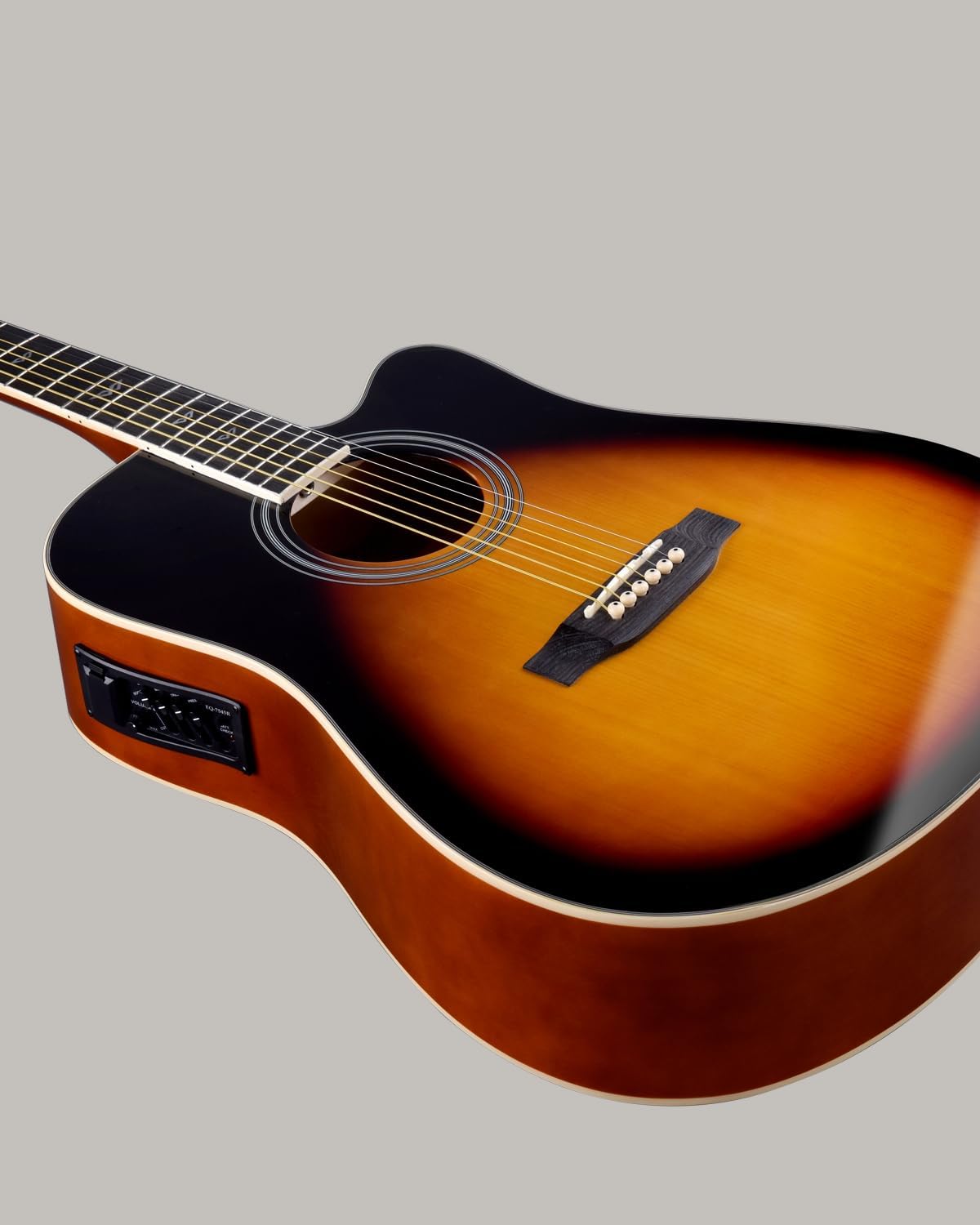 Winzz 4/4 elektrische akoestische gitaar, westerngitaarset voor volwassenen, akoestische gitaar 41 inch met 4-bands equalizer (dreadnought,glanzend)