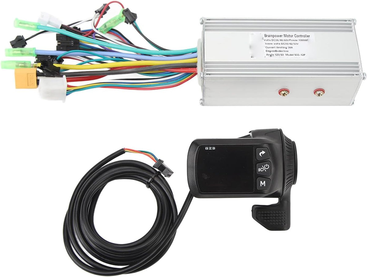 Motor Borstelloze Controllerkit, 36V 48V 60V 1000W 38A 3-modus Sinuscontroller met Waterdicht Paneel, voor Vervanging van Elektrische Fietsen