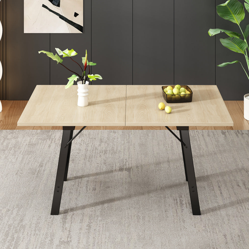 Uitschuiftafel – Uitbreidbare Eettafel – Telescopische Tafel – Houten Tafel – Verlengbare Tafel – MDF Met Natuurlijk Hout – Geschikt Voor 4-6 Personen