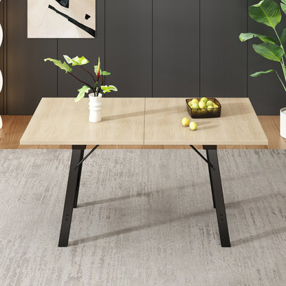 Uitschuiftafel – Uitbreidbare Eettafel – Telescopische Tafel – Houten Tafel – Verlengbare Tafel – MDF Met Natuurlijk Hout – Geschikt Voor 4-6 Personen
