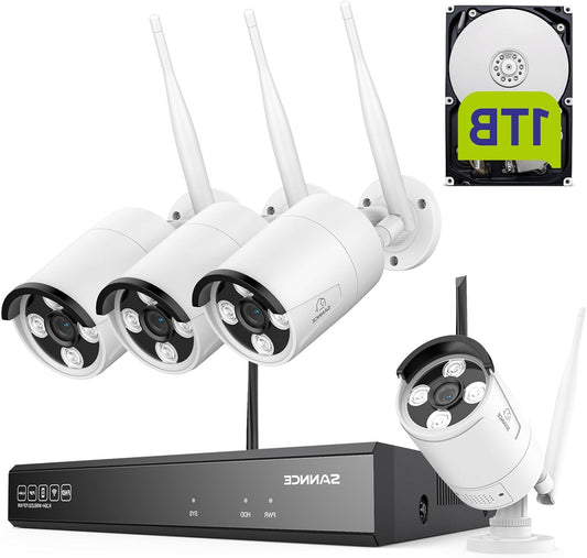 Wlan Bewakingscamera – Draadloos Beveiligingssysteem – Beveiligingscamera Set – Outdoor Cameraset – Nvr Systeem – 1080P Full HD – Nachtzicht 30 Meter