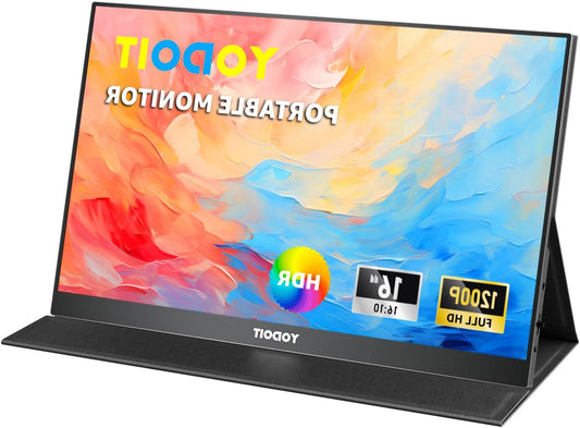 Portable Monitor – Draagbaar Scherm – Extra Scherm Laptop – Laptop Scherm Uitbreider – Mobiel Beeldscherm – 16 Inch – Full HD 1920x1200 – IPS Paneel Met Ingebouwde Speakers