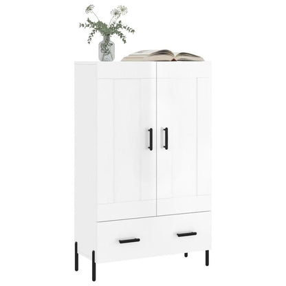 Highboard – Dressoir – Buffetkast – Opbergkast – Sideboard – Hoogglans Wit – Ruime Opbergruimte – Duurzaam Hout-Metaal