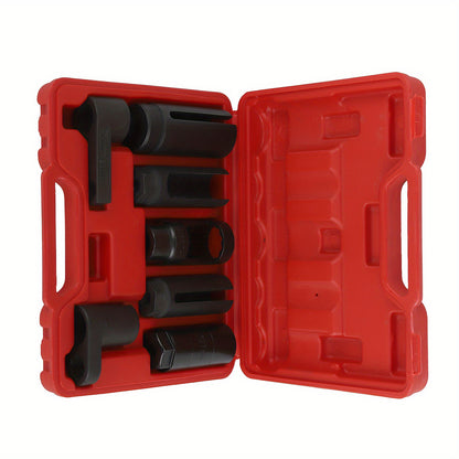 Oxygen Sensor Socket Set – Zuurstofsensor Steeksleutel – Sensorverwijderaar – Injector Socket – Temperatuurschakelaar Tool – 7-delig – Chroom Vanadium Staal – Maten 22mm 27mm 29mm