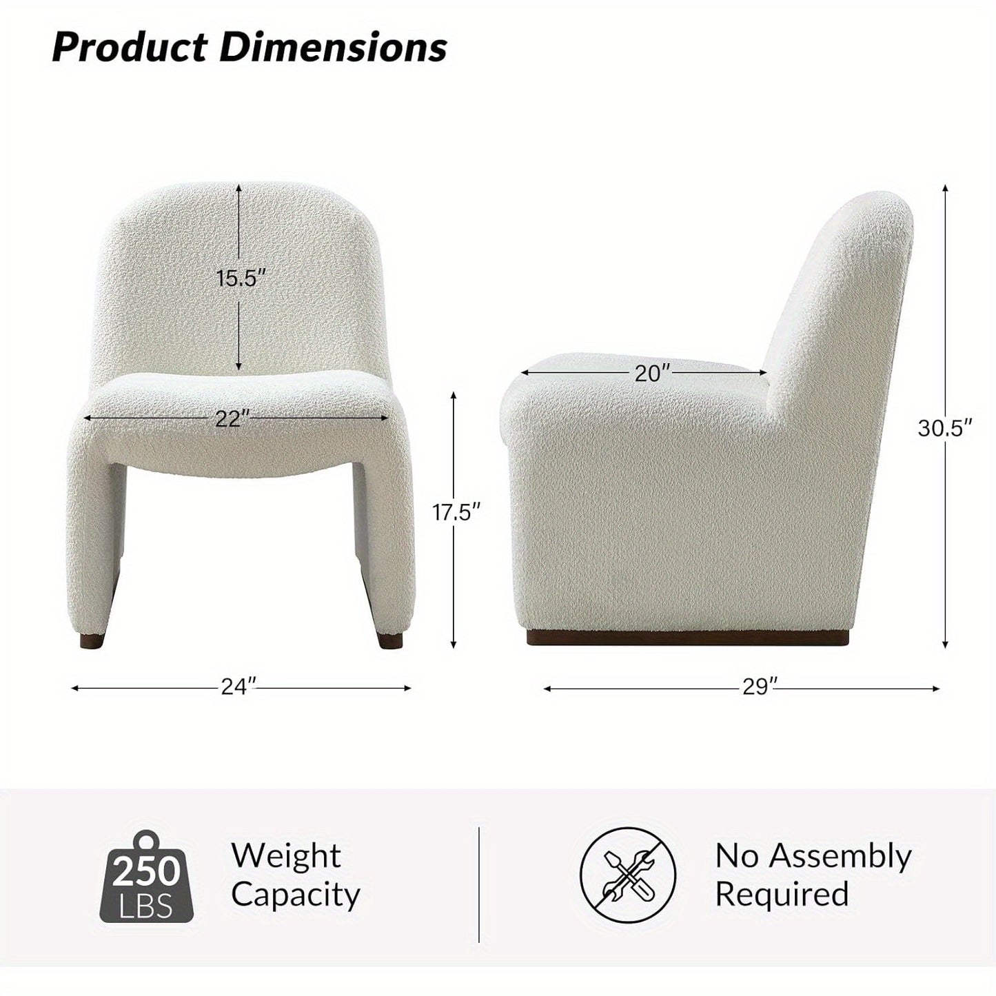 Loungestoel Zwart – Fauteuil Armless Stoel Designstoel – Comfortabele Zachte Zitting – Ergonomisch Houten Frame – Modern Interieur