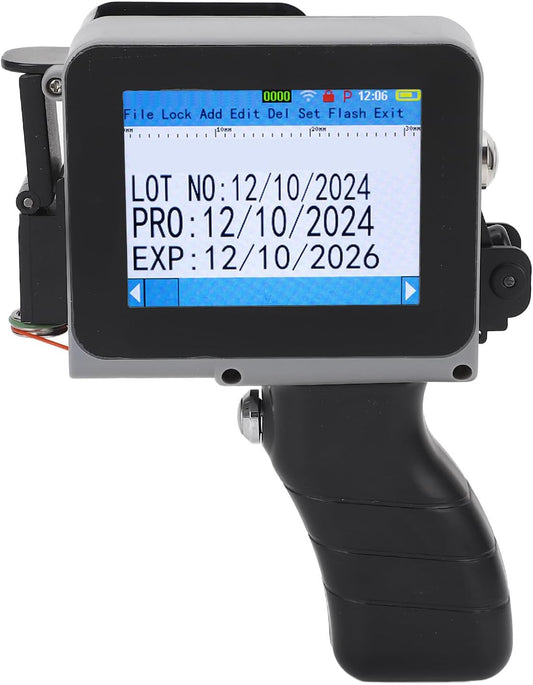 Barcode-datumprinter, draagbare inkt-straal-printer, 4,3-inch touchscreen-handprinter voor tekst-QR-code-afbeelding
