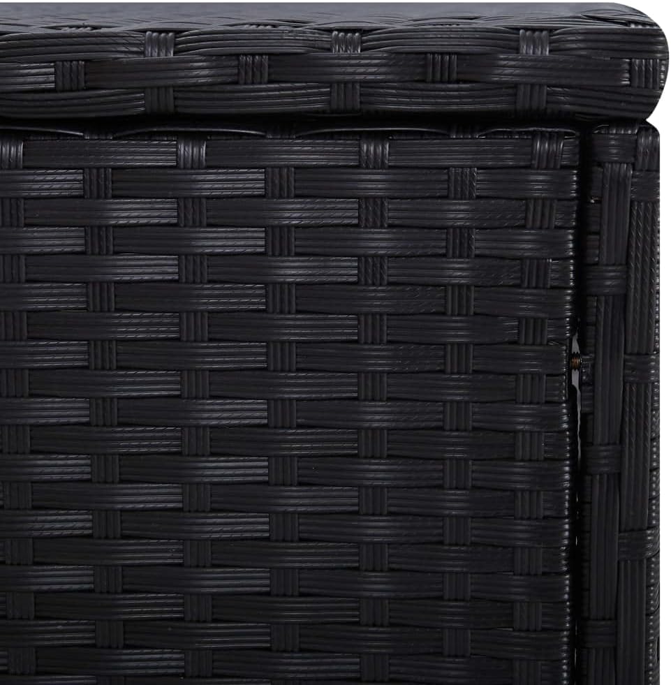 vidaXL 3-piece sunbed set with tea table poly rattan black