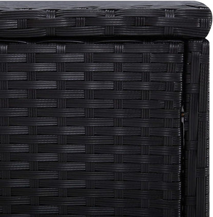 vidaXL 3-piece sunbed set with tea table poly rattan black