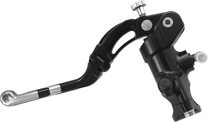 Gesmede koppelingspomp 16 x 18 met zwart geanodiseerde pompbehuizing, hendel Revolution lang zilver (knop + inzet) voor Ducati Panigale V4 van 2018 tot 2022, CC 1103