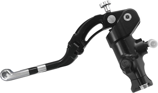 Gesmede koppelingspomp 16 x 18 met zwart geanodiseerde pompbehuizing, hendel Revolution lang zilver (knop + inzet) voor Ducati Panigale V4 van 2018 tot 2022, CC 1103