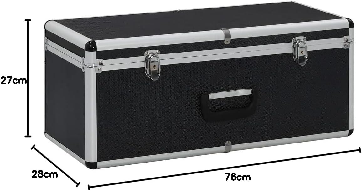 vidaXL Opbergkoffers 3 st aluminium zwart