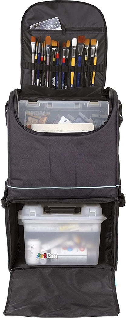 Roltas Voor Naaimachine Zwart/Aqua – Opbergtas – Transporttas – Organizer Tas – Hobbytas – Met Wielen – Geschikt Voor Naaimachine
