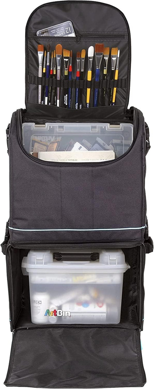 Roltas Voor Naaimachine Zwart/Aqua – Opbergtas – Transporttas – Organizer Tas – Hobbytas – Met Wielen – Geschikt Voor Naaimachine